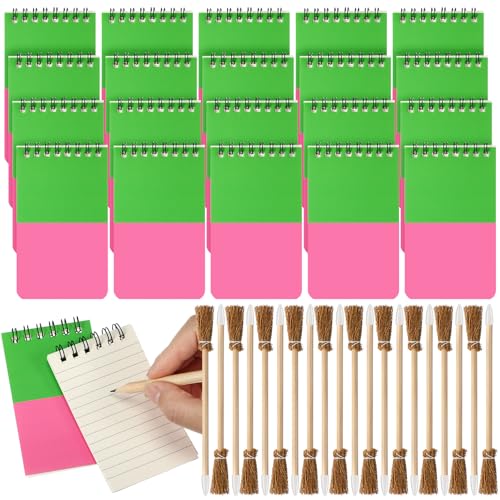 Resurhang 40 Pcs Mini Wizard Theme Spiral Notebook Sets Princess and Witch Party Favors Notebooks and Witch Broom Pencils Small Pocket Notepad for Party Supplies Gifts von Resurhang