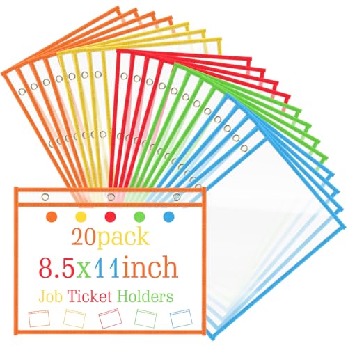 Resurhang Horizontale Arbeitsticket-Halter, 21,6 x 28,9 cm, 3 Ringe, trocken abwischbar, Kunststoffhüllen, Querformat, Laden, Tickethalter für Klassenzimmer, Büro, Schule, Dokumente, transparent, 20 Resurhang Horizontale Arbeitsticket-Halter, 21,6 x 28,9 cm, 3 Ringe, trocken abwischbar, Kunststoffhüllen, Querformat, Laden, Tickethalter für Klassenzimmer, Büro, Schule, Dokumente, transparent, 20 von Resurhang