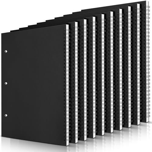 Resurhang Linkshänder-Notizbuch, 21,6 x 27,9 cm breit, liniert, für Linkshänder, 50 Blatt, Spiralbindung für einfaches Herausnehmen, für Büro, Schule, Schwarz, 10 Stück Resurhang Linkshänder-Notizbuch, 21,6 x 27,9 cm breit, liniert, für Linkshänder, 50 Blatt, Spiralbindung für einfaches Herausnehmen, für Büro, Schule, Schwarz, 10 Stück von Resurhang