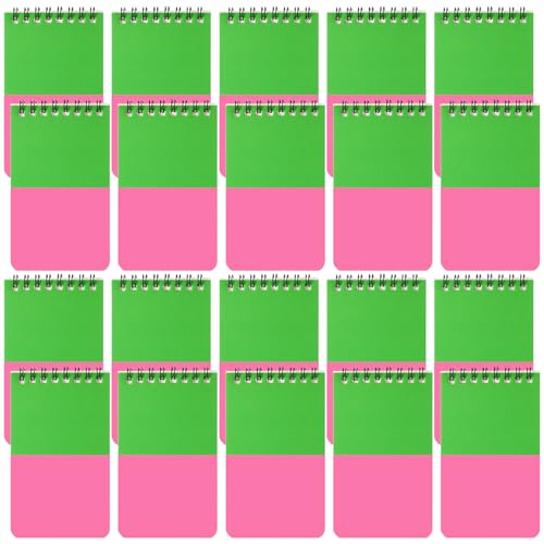 Resurhang Mini-Notizblöcke mit Hexenspirale, Prinzessin und Hexe, Partyzubehör, 12,7 x 7,6 cm, rosa und grün, Mini-Notizblöcke, kleiner Notizblock, kleine Zauberer-Notizbücher für Partyzubehör von Resurhang
