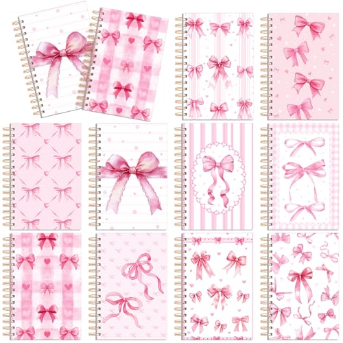 Resurhang Notizbuch mit rosa Schleife, 21,6 x 14,9 cm, Spiralbindung, ästhetisch, adrett, niedlich, rosa Schleife, Tagebuch für Frauen, Bürobedarf, Kokette, Geburtstagsgeschenke, Partygeschenke, 10 Resurhang Notizbuch mit rosa Schleife, 21,6 x 14,9 cm, Spiralbindung, ästhetisch, adrett, niedlich, rosa Schleife, Tagebuch für Frauen, Bürobedarf, Kokette, Geburtstagsgeschenke, Partygeschenke, 10 von Resurhang