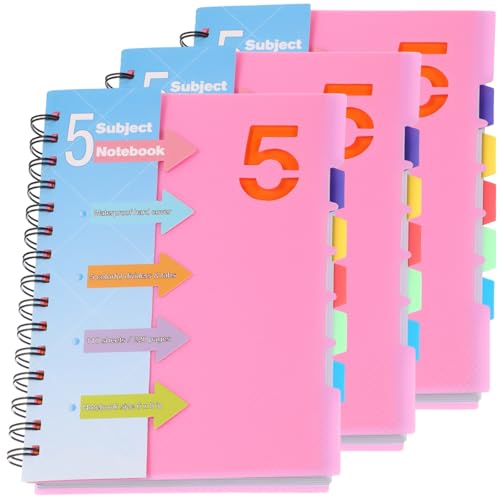 Resurhang Notizbücher mit 5 Fächern, liniert, 15,2 x 20,3 cm, liniert, mit herausnehmbaren Trennblättern, A5, 220 Seiten, Schreibtagebuch für Damen und Herren, für Büro, Schule, Arbeitsbedarf (Rosa Resurhang Notizbücher mit 5 Fächern, liniert, 15,2 x 20,3 cm, liniert, mit herausnehmbaren Trennblättern, A5, 220 Seiten, Schreibtagebuch für Damen und Herren, für Büro, Schule, Arbeitsbedarf (Rosa von Resurhang