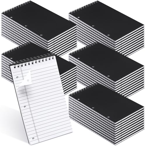 Resurhang Spiralnotizbuch, 17,8 x 11,4 cm, oben gebundene Reißlinie für einfaches Entfernen, College-Notizblock, liniert, 30 Blatt, Schwarz, 50 Stück Resurhang Spiralnotizbuch, 17,8 x 11,4 cm, oben gebundene Reißlinie für einfaches Entfernen, College-Notizblock, liniert, 30 Blatt, Schwarz, 50 Stück von Resurhang