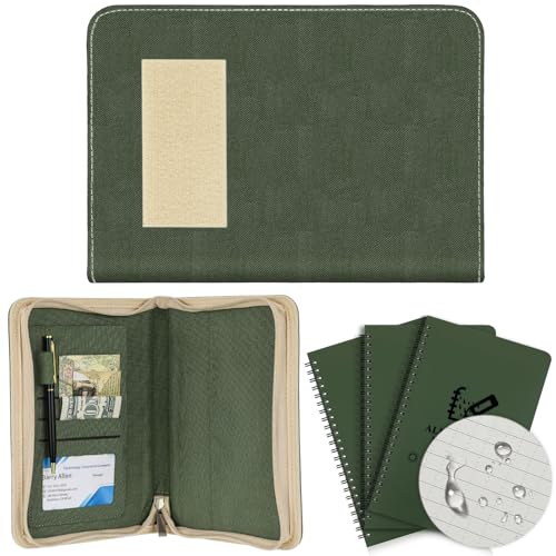 Resurhang Taktisches Notizbuch mit 96 Blatt, 192 Seiten, wasserdicht, mit Reißverschluss, A5, Militärplaner, Papiere und Stift, für Outdoor, Kampf, Armee, Wandern, Grün, 5 Stück Resurhang Taktisches Notizbuch mit 96 Blatt, 192 Seiten, wasserdicht, mit Reißverschluss, A5, Militärplaner, Papiere und Stift, für Outdoor, Kampf, Armee, Wandern, Grün, 5 Stück von Resurhang