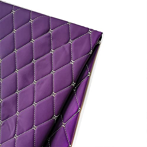 Yimihua Kunstleder gesteppt kaschiert Leder Stoff Kunstleder Meterware Bezugsstoff Polsterstoff Lederoptik für Handwerk DIY nähen 1,4m breit (Color:Violett) von Rete Mimeti