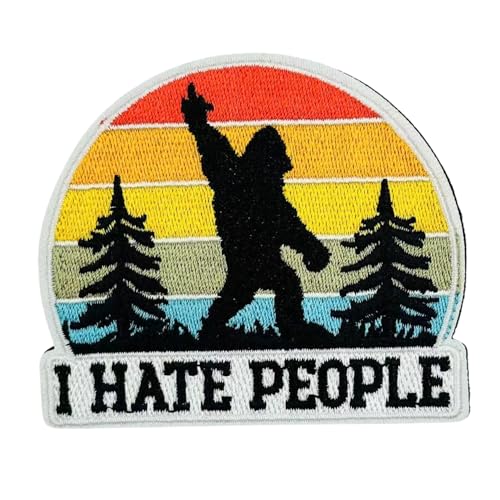 1 x lustiger Bigfoot Savage Stickerei-Aufnäher - I Hate People Military Hook and Loop Patches, Cute Meme Moral Patch für Rucksäcke, Hundegeschirr, Westen, Taschen, Hüte, Helme, Jacken 1 x lustiger Bigfoot Savage Stickerei-Aufnäher - I Hate People Military Hook and Loop Patches, Cute Meme Moral Patch für Rucksäcke, Hundegeschirr, Westen, Taschen, Hüte, Helme, Jacken von Reteno