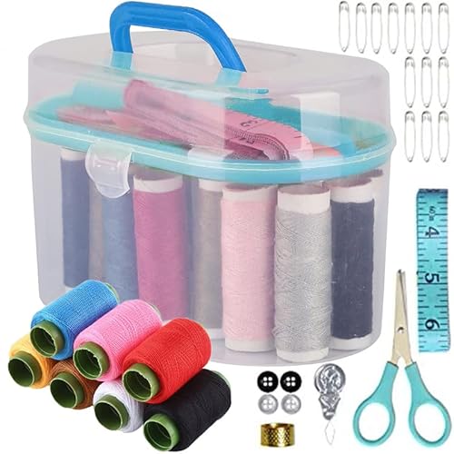 Retoo Große Nähset mit 8 Spulen Faden, Packung Nähnadeln, 4 Tasten, Nähnadeln, Schere, Schneidermaß, Fingerhut, Sicherheitsnadeln und Einfädler des Fadens, Nähzubehör, komplettes Nähzeug, Nähkasten Retoo Große Nähset mit 8 Spulen Faden, Packung Nähnadeln, 4 Tasten, Nähnadeln, Schere, Schneidermaß, Fingerhut, Sicherheitsnadeln und Einfädler des Fadens, Nähzubehör, komplettes Nähzeug, Nähkasten von Retoo