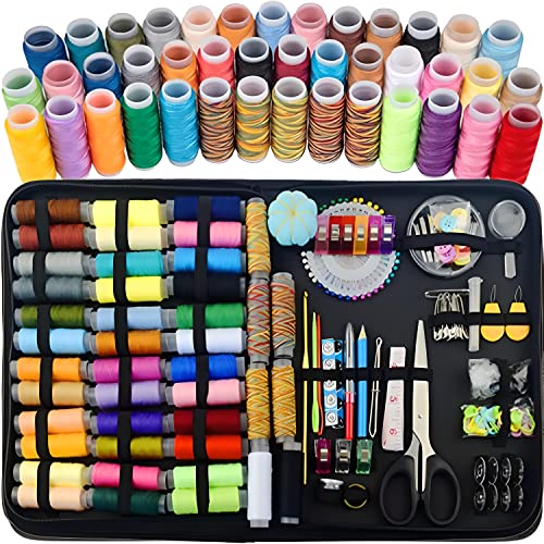Retoo Nähset Reise 226, Nähzubehör Set, Nähzeug für Anfänger, Mini Nähset für Hause, Reise, Camping, Notfall, Spulen Faden, Schere, Gewinde, Fingerhut, Maßband, Mini-Nähset für Zuhause mit Tragetasche Retoo Nähset Reise 226, Nähzubehör Set, Nähzeug für Anfänger, Mini Nähset für Hause, Reise, Camping, Notfall, Spulen Faden, Schere, Gewinde, Fingerhut, Maßband, Mini-Nähset für Zuhause mit Tragetasche von Retoo
