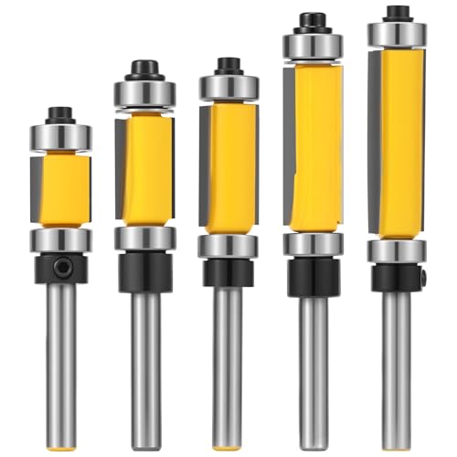 5 PCs Flush Trim Router Bit Set Harthärte Flush Cut Router Bit mit 1/4 Zoll Schaft für die Gravurmaschine Trimmmaschine 5 PCs Flush Trim Router Bit Set Harthärte Flush Cut Router Bit mit 1/4 Zoll Schaft für die Gravurmaschine Trimmmaschine von Retrok