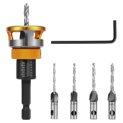 Kegelsenker Bohrer Set Kohlenstoffstahl Countersink -Bohrbohrer für Holzhitzefestes Holzbearbeitungsbohrer mit Tiefenstopp für Schränkemöglichkeiten Kegelsenker Bohrer Set Kohlenstoffstahl Countersink -Bohrbohrer für Holzhitzefestes Holzbearbeitungsbohrer mit Tiefenstopp für Schränkemöglichkeiten von Retrok