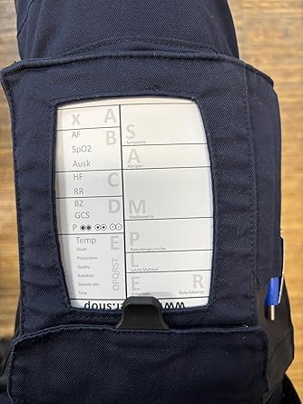 10x Hosenblock für den Rettungsdienst mit ABCDE-Schema - Kompakte Blöcke im A6-Format | Klar strukturiert für eine schnelle Dokumentation | Packung mit 10 Blöcken (Typ A English) von Retter.Shop