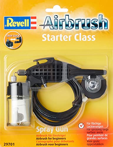 Revell Airbrush Spritzpistole Starter Class I Farbpistole mit Farbbehälter I Ideal für Modellbauer geeignet I Spritzpistole Airbrush für Jungen, Mädchen & Erwachsene Spraygun von Revell von Revell