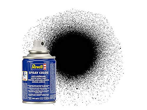 Revell 34302 Spraydose schwarz, seidenmatt Spray Color, Farben in der praktischen 100-ml-Sprühdose von Revell