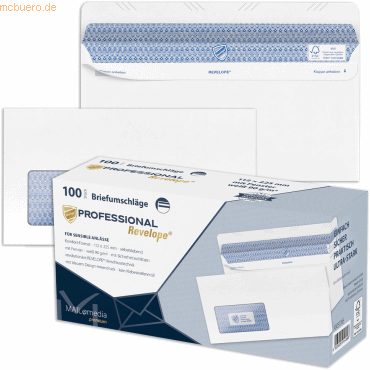 Revelope Briefumschläge Revelope DINlang 90g/qm haftklebend mit Fenste von Revelope