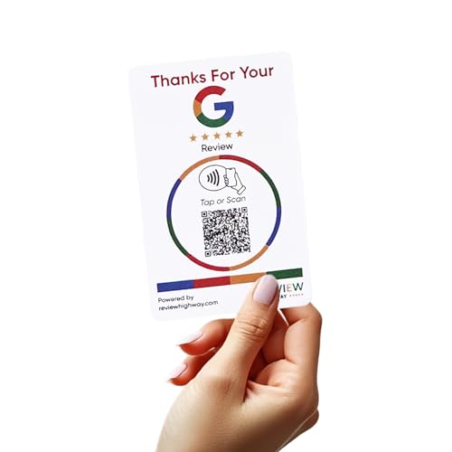Review Tap-Karte für Google, 1 Karte, NFC-Tap- und Smart-QR-Code für sofortige Überprüfungen, funktioniert auf allen Handys, wiederverwendbar, Zappy Speed & Pop, steigert die Geschäftsbewertungen von von Review Highway