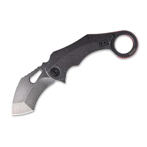Revo K9 Karambit Black - klappbares Karambitmesser mit Edelstahl Griff - sehr scharfes Outdoor-Taschenmesser mit 9Cr18MoV Klinge - Bushcraft Klapp-Messer von Revo