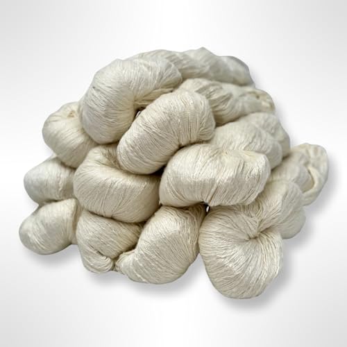 Revolution Fibers Eri Silk 20/2 NM Spitzengewicht Garn (1 Knäuel) | 100% natürliches Weiß ungefärbt, 915 m pro Knäuel | perfekt zum Färben, Stricken, Häkeln, Weben und Stickerei von Revolution Fibers