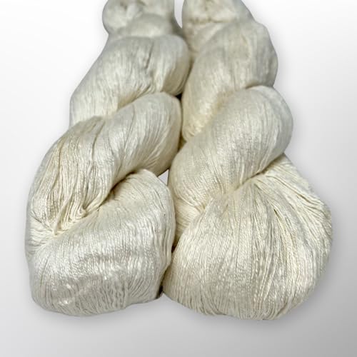 Revolution Fibers Eri Silk 20/2 NM Spitzengewicht Garn (2 Knäuel) | 100% natürliches Weiß ungefärbt, 910 Meter pro Knäuel | perfekt zum Färben, Stricken, Häkeln, Weben und Stickerei von Revolution Fibers