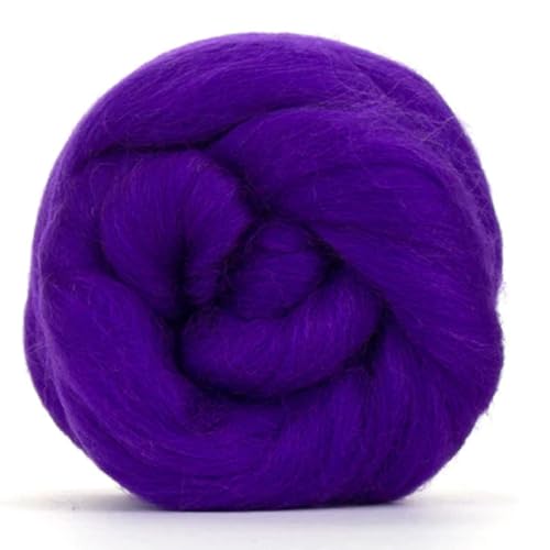 Revolution Fibers Gekämmte Oberseite aus Merinowolle, 0,5 kg Premium-Wollgarn, 22 Mikron, beste Merinowolle zum Spinnen, Tapisserie, Nadelfilzen, große Garne und Wandbehänge (Violett) von Revolution Fibers