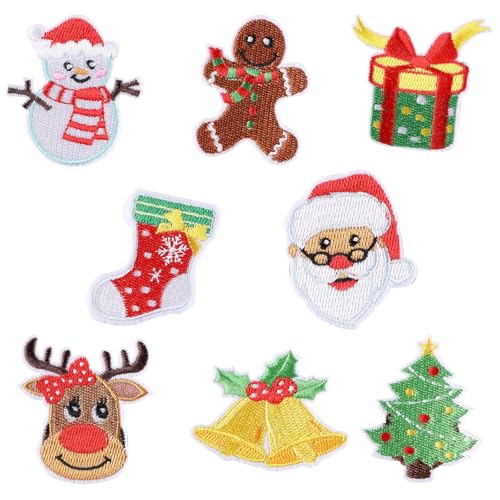 Weihnachtliche gestickte Aufnäher DIY Zubehör, sortierte Weihnachtsmann/Schneemann/Strumpf/Geschenk dekorative für Weihnachten Kostüm Dekoration, 16 Stück Paket Weihnachtliche gestickte Aufnäher DIY Zubehör, sortierte Weihnachtsmann/Schneemann/Strumpf/Geschenk dekorative für Weihnachten Kostüm Dekoration, 16 Stück Paket von RevpoltIQ