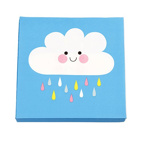 Papierservietten Kinderservietten Servietten mit Happy Cloud Wolken Motiv 20 Stück von Rex London