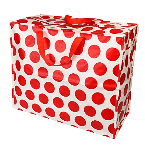 Red On White Spotlight Große Jumbo-Aufbewahrungstasche mit Reißverschluss Red On White Spotlight Große Jumbo-Aufbewahrungstasche mit Reißverschluss von Rex London