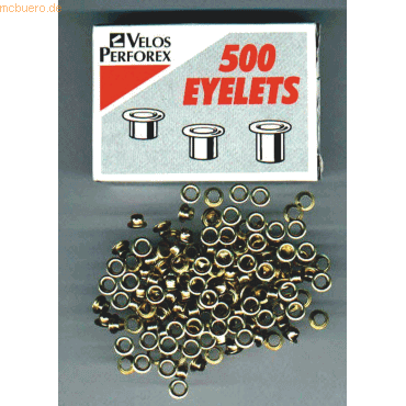 10 x Rexel Öse Nr. 1 4,7x3,2mm vermessingt VE=500 Stück von Rexel