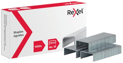 REXEL 06121 Heftklammern Nr. 24/6, verzinkt, Kleinpackung von Rexel