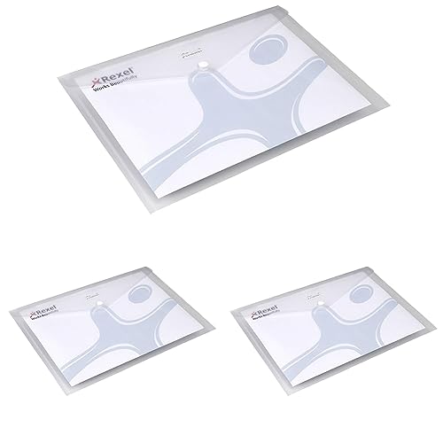 Rexel 2101660 Dokumententaschen Ice (A4) 5 Stück transparent klar (Packung mit 3) von Rexel