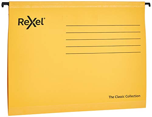 Rexel 2115588 Hängemappe Classic, verstärkt, A4, Gelb von Rexel