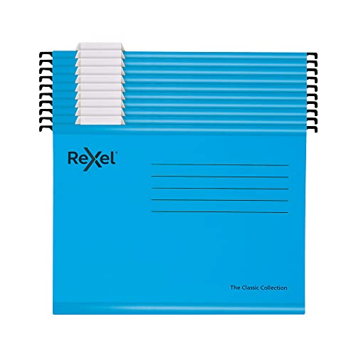 Rexel 2115594 Hängemappe Classic, Folio-Format, verstärkt, Blau von Rexel