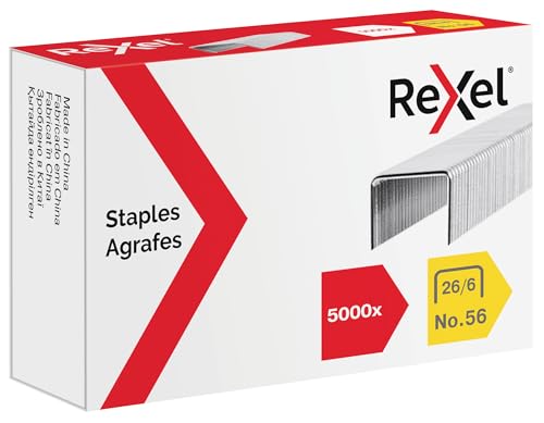 Rexel 56 Staples 6mm [Pack 5000] (Abbildung kann abweichen) von Rexel