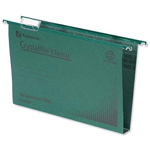 Rexel 70670 CrystalFile Classic Lateral File (Manilla, V-base 15mm, 330 x 280mm, 50er Packung) grün von Rexel