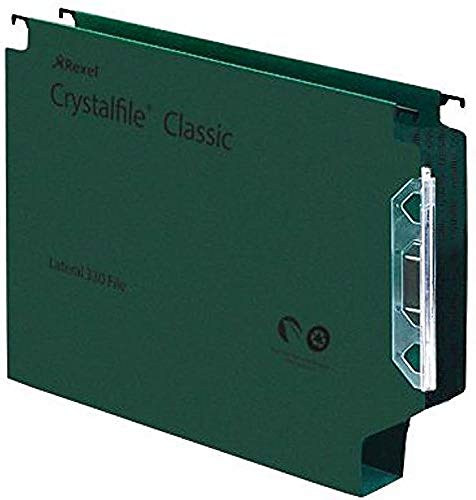 Rexel 70672 CrystalFile Classic Hängemappen seitlich (Manila rechteckiger Boden, 50 mm 330 x 280 mm) 25 Stück grün von Rexel