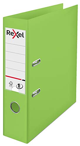 Rexel Choices 2115505 Ordner A4, 75 mm Rücken, 500 Blatt, Kunststoffdeckel, Aktenordner, hellgrün von Rexel