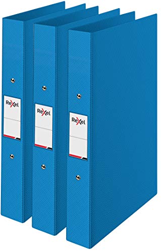 Rexel Choices 2115728 Ringbuch A4, Rücken 25 mm, 190 Blatt Kapazität, Aktenordner, Dokumentenorganisation, blau, 3 Stück von Rexel