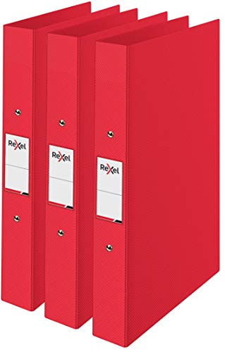 Rexel Choices 2115730 Ringbuch A4, Rücken 25 mm, 190 Blatt Kapazität, Aktenordner, Dokumentenorganisation, Rot, 3 Stück von Rexel