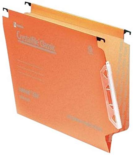 Rexel Crystalfile Classic Laterale Hängeregistermappe, 30 mm, Orange, 25 Stück von Rexel