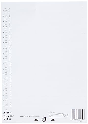 Rexel Crystalfile Classic fügt Karte für Lateral Datei Taben weiß ref 78370 [50 Stück] von Rexel