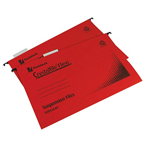 Rexel Crystalfile Flexifile Hängemappen (Manila-Karton, V-Boden, Format Foolscap) 50 Stück rot von Rexel