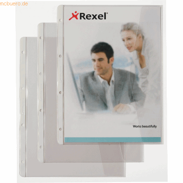 Rexel Dokumentenhülle A4 PVC 130my genarbt mit Klappe rechts VE=5 Stüc von Rexel