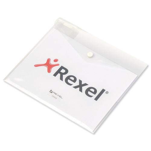 Rexel Dokumententasche ICE, DIN A5 quer, PP, transparent, Sie erhalten 1 Packung, Packungsinhalt: 5 Stück von Rexel