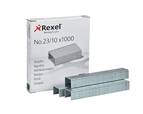 Rexel Heftklammern Typ 23/10 aus Stahl, Qualitätsheftklammern, 1000 Stück Rexel Heftklammern Typ 23/10 aus Stahl, Qualitätsheftklammern, 1000 Stück von Rexel
