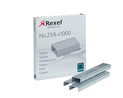 Rexel 2101211 Heftklammern Typ 23/6 aus Stahl, Qualitätsheftklammern, 1000 Stück Rexel 2101211 Heftklammern Typ 23/6 aus Stahl, Qualitätsheftklammern, 1000 Stück von Rexel