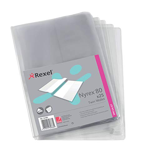 Rexel Nyrex 80 Doppelhüllen mit 2 Innentaschen hochkant A4 25 Stück transparent Rexel Nyrex 80 Doppelhüllen mit 2 Innentaschen hochkant A4 25 Stück transparent von Rexel