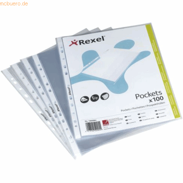 Rexel Prospekthülle Premium A4 PP VE=100 Stück glasklar von Rexel
