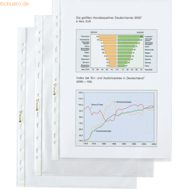 Rexel Prospekthüllen A4 PP 50my genarbt VE=100 Stück von Rexel