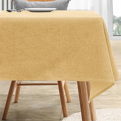 Reyox Tischdecke Baumwolle Leinen Tischwäsche Abwaschbar Fleckschutz für Home Küche Dekoration Gelb 120 x 120 cm Quadratisch Reyox Tischdecke Baumwolle Leinen Tischwäsche Abwaschbar Fleckschutz für Home Küche Dekoration Gelb 120 x 120 cm Quadratisch von Reyox