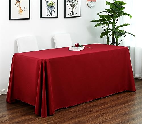 Reyox Tischdecke Polyester Abwaschbar Tischwäsche Fleckschutz Tischtuch für Home Hochzeit Party Dekoration Weinrot 160 x 160 cm Rechteckig von Reyox