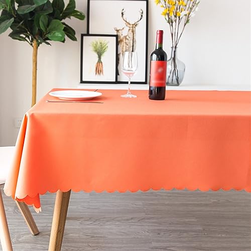 Reyox Tischdecke Polyester Tischwäsche Fleckschutz Abwaschbar Tischtuch für Home Hochzeit Party Dekoration Orange 120 x 160 cm Rechteckig von Reyox